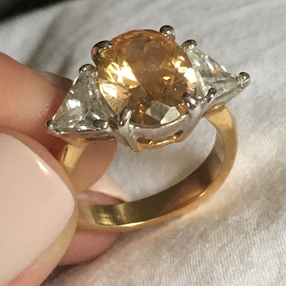 ❤️CZ GEMSTONE GOLD GORGEOUS RING ENGAGEMENT BIRTHSTONE SIZE 4 - Picture 10 of 16